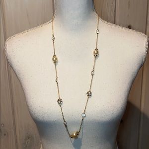 Crystal ball and gold ball JCrew necklace